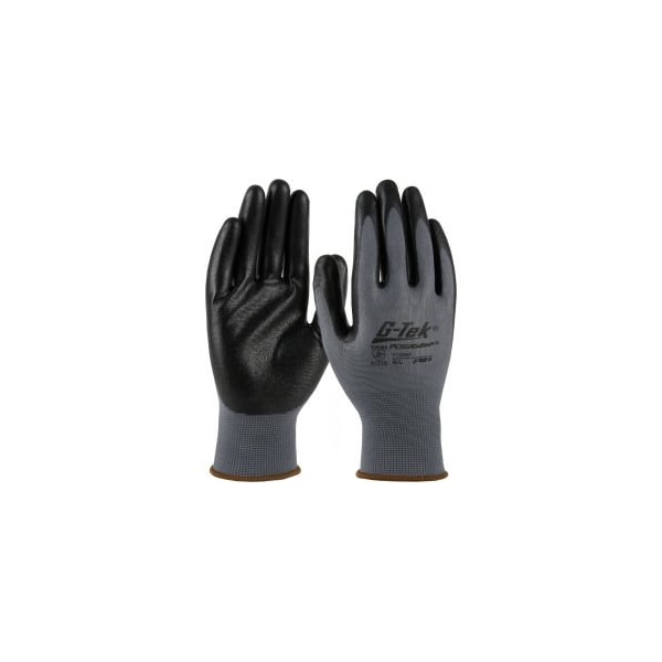Pip Coated Gloves, Nitrile, Palm & Fingers, 3 Abrasion Level, Gray, XL 12 PK 713SNF/XL - main